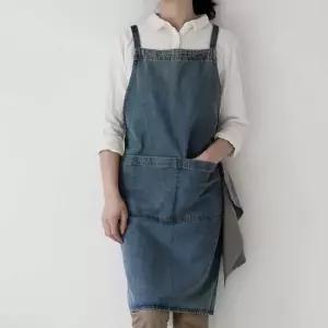 데님 앞치마 어린이집 카페 공방 작업용 청앞치마