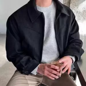 남성 스웨이드 자켓 남자 블루종 숏 재킷 대학생룩캐주얼 남자울 출근 블레이져 가을아우터 남자봄 캠퍼스