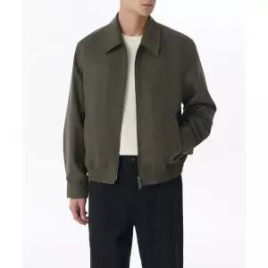 MUSINSA STANDARD 신세틱 스웨이드 미니멀 블루종 재킷 [더스티 카키] MMDLJ3Z01-UK