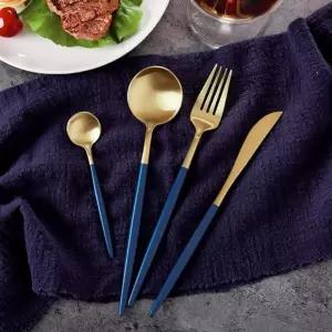 테이블앤 6인 커트러리 세트(24p) (골드 블루)양식기 스푼포크나이프 모던커트러 커트러 심플커트러 베이직
