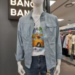 뱅뱅 HC04 남성봄여름 포켓 홑겹스판 사파리 점퍼 하이넥 스트링 바람막이  캐주얼 점