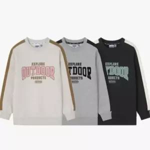 [갤러리아] [아웃도어프로덕츠키즈]바시티 레터링 기모 맨투맨OD254IMM04_BLK/MLG/OTM