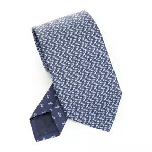 페라가모 패턴 실크 내로우 타이 351314788921 001