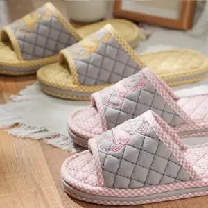 3중쿠션 면 실내화 층간소음 푹신한 실내 슬리퍼
