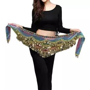 벨리댄스 힙스카프 프린지 공연용 요가 힙스커트 스팽글