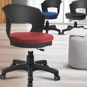 미용 보조 의자 인조 회전 바퀴형 원형 등받이 의자 작업 플라스틱 공부방 리프트 컴퓨터 연구실 작업실