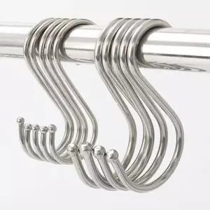 S자 걸이 중형 10개 고리 스텐 후크/집게/행거/욕실/주방/가정용/옷장/청소/도구/화장실/정육점/모자/가방