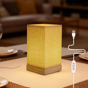 루샤르보 보호 장식용 배터리 라탄 소형 테이블 조광 나이트스탠드 작동 램프 램프 침대