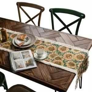 해바라기 레이스 테이블 식탁 러너 커버 매트 180cm 패드 바닥 깔판