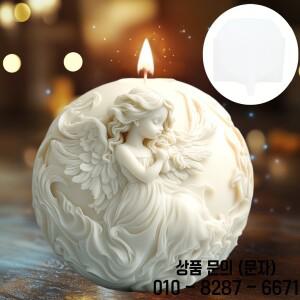 날개 천사 릴리프 볼 촛불 실리콘 금형기도 소녀 라운드 수지 크리스마스 감사절 선물