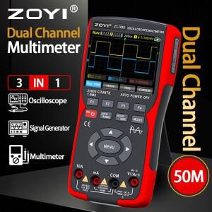 ZOYI 휴대용 듀얼 채널 오실로스코프 멀티미터 50Mhz 고정밀 3-in-1 (전자제품 수리용)