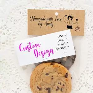 투명 OPP 봉투가 있는 맞춤형 50200개 헤더 카드 로고 텍스트 이미지가 간식 토퍼 수제 쿠키 사탕 선물용