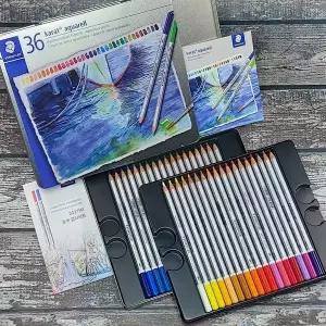 스테들러 독일산 karat 125 수채색연필 36색 틴케이스 채색연필