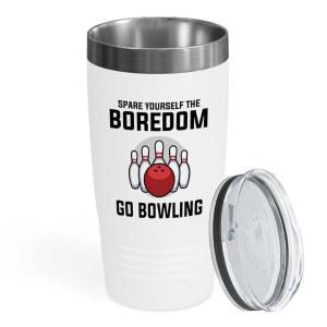 볼링 화이트 에디션 바이킹 텀블러 20온스 - 스페어 더 애호가 볼 핀 플레이어 라인 앨리