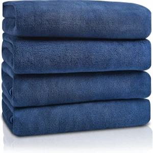 그레이스에이어 마이크로파이버 목욕 타월 4팩 28x56인치 코랄 벨벳 퀵 드라이 세트 흡수력이 뛰어나고