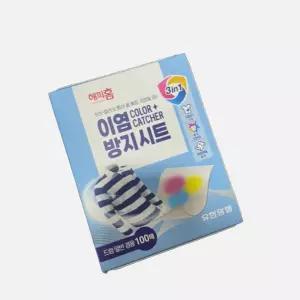 이염 시트지 흰색옷 세탁 빨래 이염 오염 방지 먼지 흡착 시트 100개입