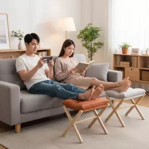 코지 풋스툴 소파 책상 사무실 컴퓨터 다리 발 받침대 발판 풋레스트 원목 접이식 발받침대 발쿠션