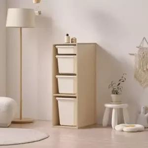 [인터데코]아이방,거실,침실 활용도 높은 바구니 수납장 37cm P0000CEL