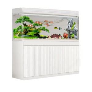 어항 받침대 축양장 수족관 / 구피키우기 화이트 다이 1도어 40x40x75 원목 수조