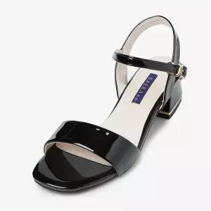 세라 에나멜 글로시 골드라인 스트랩 샌들 K56S406