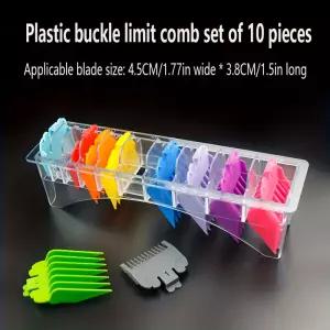 10Pcs 플라스틱 남자 머리 깎기 제한 빗 이발사 절단 가이드 교체 첨부 파일 헤어 트리머 살롱 스타일링