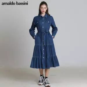 아날도바시니 티어드 벨티드 데님원피스