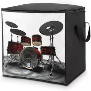 지퍼가 달린 멋진 드럼 세트 보관 가방과 손잡이 초대형 침구 이불 접이식 담요 옷장 정리용 천 이동 70L