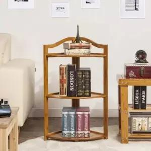 공간활용 3단 모서리선반 대나무 코너선반 대나무선반