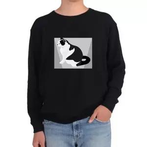 기모맨투맨 고양이 CAT 애완묘 야옹이 집고양이 흑과백그림 다양한