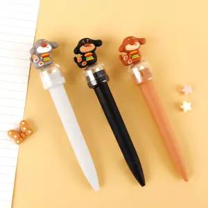 행복한 닥스훈트 도장 중성펜-12EA초등학생학용품 초등학생볼 캐릭터 캐릭터볼 필기구 문구 어린이 어린이