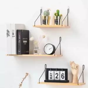 [라일리생활건강] Rly 선반 벽 걸이 수납 주방원목선반 우드벽선반