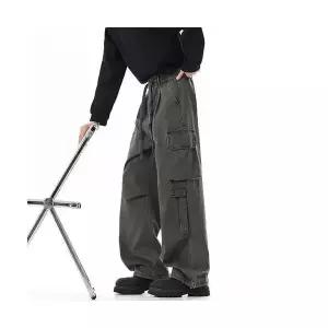 남자 기본 면바지 워싱 카고풍 캐주얼 바지 힙합 스트레이트핏 멀티 포켓 SPO마켓1