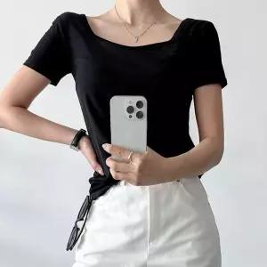 빅사이즈 603 딥스퀘어쫄반팔티셔츠 DLIX517