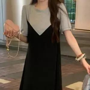 [SBD] 여름용 원피스 드레스 롱 반팔 레이어드 뷔스티에 휴가지