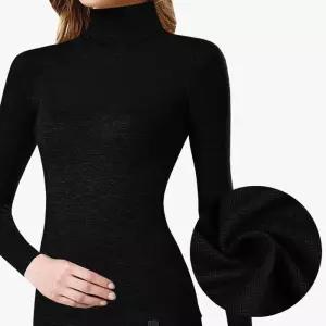 [제임스딘]제임스딘 여성목폴라내복 발열내복상의 편한 터틀넥 겨울 보온내의