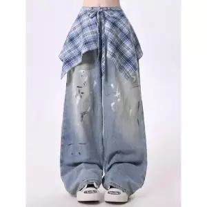 샤오원샵 바지 남친 키작남 배기핏 리쉬여름 팬츠힙합트렌드 꾹2