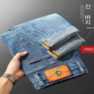 샤오원샵 남성 팬츠 청 스판 스키니진 키작남 배기핏 9부 꾹1