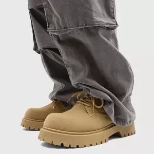 [옷자락]남성 기본형 로우 플랫폼 더비슈즈 키높이 워커