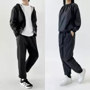 [옷자락]남녀공용 운동 땀복 후드 집업 조거 팬츠 세트