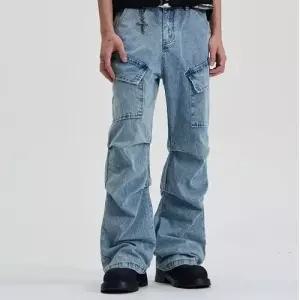 팬츠 남성용 빈티지 부츠컷 포켓 힙합패션 스트리트 스몰 헤비 멀티 일자핏 워싱 하이 청바지 KS1