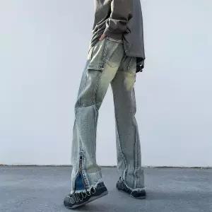팬츠 남친 빈티지 일자핏 힙합 청바지 와이드 하이스트리트 바이브 부츠컷 워싱 KS1