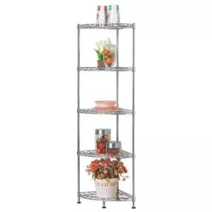 벽수납장 메탈코너랙 5단 코너선반 무타공선반 욕실 틈새수납장