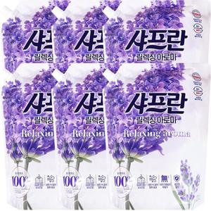 샤프란 섬유유연제 릴렉싱 아로마 리필 2.1L 6개