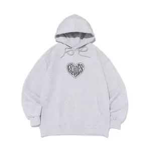[로아드로아][기모/NO기모] 하트샷 그래픽 후드티 (화이트멜란지)