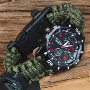 야외활동 손목시계 파라코드 팔찌 나침반 호루라기 캠핑 등산 트레킹 생존 서바이벌