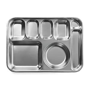 스텐식판 스텐식판 사각5찬 수저 성인 급식 구내식당 학교 관공