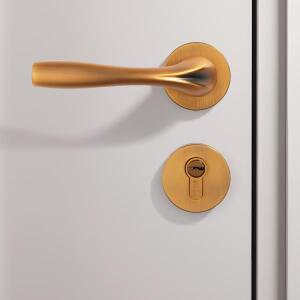 실내용 노르딕 무소음 도어락 부품 원목 옐로우 브론즈 미니멀리스트 스타일