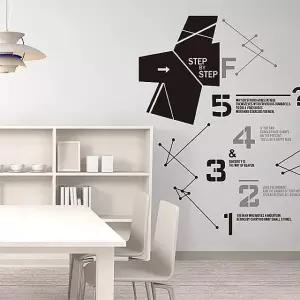 스텝바이스텝 그래픽스티커 시트지 벽지 포인트스티커 인테리어소품 데코