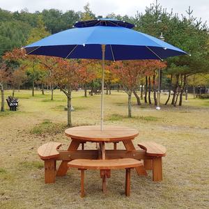 원목 나무 야외 원형 테이블 8인 야외용 정원 DIY