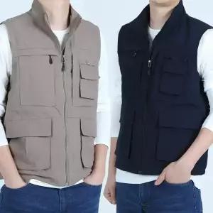 봄 여름 가을 작업복 조끼 바람막이 기능성 등산 아웃도어 단체 일복 배달 다용도 포켓 공구 작업 작업용 상의 주머니많은 빅사이즈